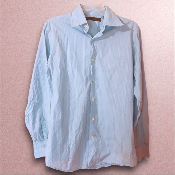 Perry Ellis Men’s Blue Button Down Collared Shirt Small - Picture 1 of 4
